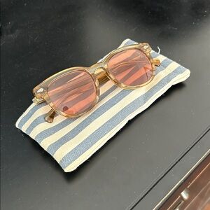 J. Crew Amber Sunglasses with Striped Case